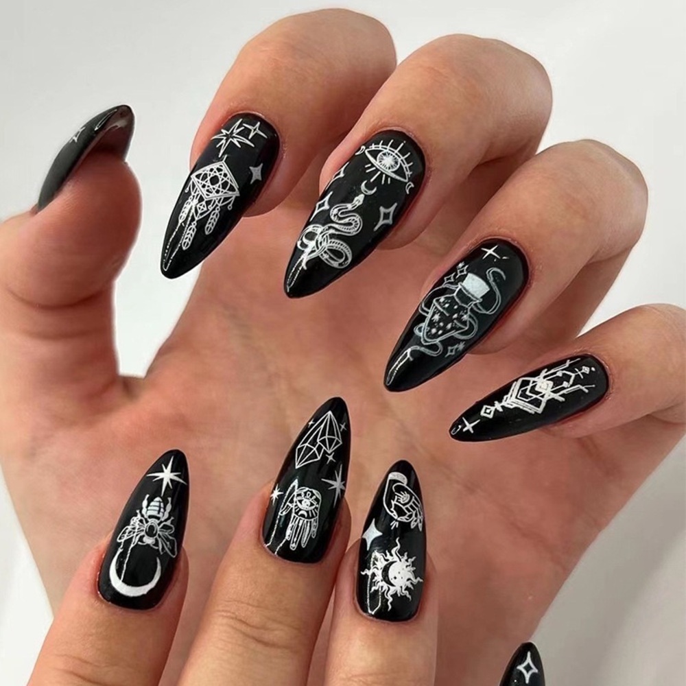 NEW Yule Nights Almond Press-On Nails Set